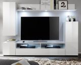 Wohnzimmer: Wohnwand Dos wei Hochglanz (208 x 165 cm) 4-teilig