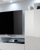 Wohnzimmer: Wohnwand Dos wei Hochglanz (208 x 165 cm) 4-teilig