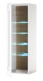 Vitrine Savanna in wei Hochglanz und Grandson Eiche Vitrinenschrank hngend / stehend 45 x 131 cm