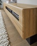 Sideboard Savanna in schwarz Hochglanz und Grandson Eiche Kommode 181 x 85 cm