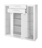 Highboard Ladis in wei Hochglanz Anrichte 141 x 139 cm