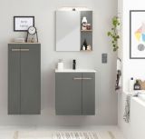 Badezimmer Kommode Dense in anthrazit matt und Eiche Midischrank hngend / stehend 51 x 110 cm