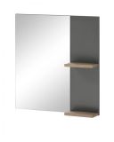 Badezimmer Spiegel Dense in anthrazit matt und Eiche Badspiegel mit Ablage 60 x 65 cm