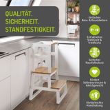 BOMI Lernturm Swubi in wei und natur Learning Tower Stehhilfe fr Kinder