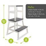 BOMI Lernturm Swubi in wei und grau Learning Tower Stehhilfe fr Kinder