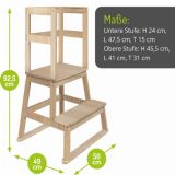 BOMI Lernturm Swubi in Kiefer naturbelassen Learning Tower Stehhilfe fr Kinder