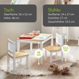 BOMI Kindersitzgruppe Amy in wei und natur Sitzgruppe Kindertisch und 2 x Stuhl