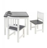 BOMI Kindersitzgruppe Amy in wei und grau Sitzgruppe Kindertisch und 2 x Stuhl