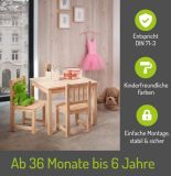 BOMI Kindersitzgruppe Amy in Kiefer naturbelassen Sitzgruppe Kindertisch und 2 x Stuhl