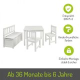 BOMI Kindersitzgruppe Anna in wei Sitzgruppe Kindertisch, Truhenbank und 2 x Stuhl