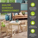 BOMI Kindersitzgruppe Anna in Kiefer naturbelassen Sitzgruppe Kindertisch, Truhenbank und 2 x Stuhl