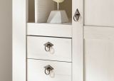 Vitrine Hemsby in wei Pinie und Eiche Wotan Landhaus Anrichte 102 x 139 cm