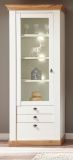 Vitrine Hemsby in wei Pinie und Eiche Wotan Landhaus Vitrinenschrank 82 x 204 cm