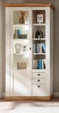 Vitrine Hemsby in wei Pinie und Eiche Wotan Landhaus Vitrinenschrank 102 x 204 cm