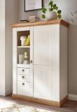 Highboard Hemsby in wei Pinie und Eiche Wotan Landhaus Anrichte 102 x 139 cm