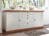 Sideboard Hemsby in wei Pinie und Eiche Wotan Landhaus Kommode 210 x 91 cm
