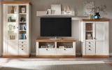 Wohnwand Hemsby in wei Pinie und Eiche Wotan Landhaus Schrankwand 4-teilig 376 x 204 cm
