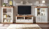 Wohnwand Hemsby in wei Pinie und Eiche Wotan Landhaus Schrankwand 4-teilig 376 x 170 cm