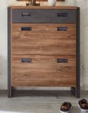 Schuhschrank Auburn in Eiche Stirling und Matera grau Schuhkipper 75 x 100 cm