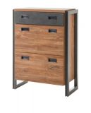 Schuhschrank Auburn in Eiche Stirling und Matera grau Schuhkipper 75 x 100 cm