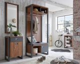 Garderobe Auburn in Eiche Stirling und Matera grau Kompaktgarderobe mit Sitzkissen 90 x 202 cm