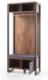 Garderobe Auburn in Eiche Stirling und Matera grau Kompaktgarderobe mit Sitzkissen 90 x 202 cm