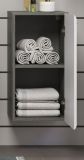 Badezimmer Unterschrank Riva in wei Hochglanz und Rauchsilber grau Badschrank hngend 35 x 68 cm Badkommode