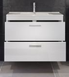 Waschbeckenunterschrank MIT Waschbecken Devon in wei Hochglanz Waschtisch hngend 81 x 59 cm