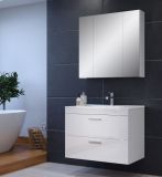 Badezimmer Spiegelschrank Devon in wei Badschrank 3-trig 80 x 75 cm