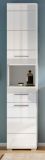 Badezimmer Hochschrank Leon in wei Hochglanz Badschrank 30 x 182 cm