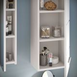 Badezimmer Hngeschrank Leon in wei Hochglanz Badschrank hngend 30 x 77 cm