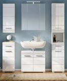 Badmbel Set 5-teilig Leon in wei Hochglanz Badkombination 150 x 182 cm