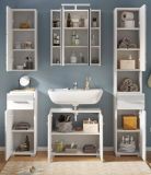 Badmbel Set 5-teilig Leon in wei Hochglanz Badkombination 150 x 182 cm