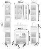 Badmbel Set 5-teilig Leon in wei Hochglanz Badkombination 150 x 182 cm