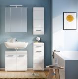 Badmbel Set 4-teilig Leon in wei Hochglanz Badkombination 105 x 182 cm