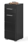 Badezimmer Unterschrank Leon in schwarz Hochglanz Badmbel Kommode 30 x 79 cm