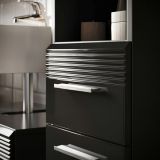 Waschbeckenunterschrank Leon in schwarz Hochglanz Badezimmer Unterschrank 60 x 56 cm