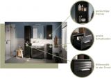 Waschbeckenunterschrank Leon in schwarz Hochglanz Badezimmer Unterschrank 60 x 56 cm