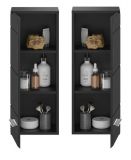Badezimmer Hngeschrank Leon in schwarz Hochglanz Badschrank hngend 30 x 77 cm