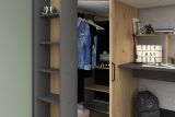 Parisot Hochbett Heavy in Artisan Eiche und schwarz Jugendzimmer Bett mit Schreibtisch und Kleiderschrank