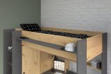 Parisot Hochbett Heavy in Artisan Eiche und schwarz Jugendzimmer Bett mit Schreibtisch und Kleiderschrank
