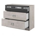 Parisot Kinder- und Jugendzimmer Fabric14 in Esche grau Set 3-teilig mit Bett, Nachttisch und Kommode