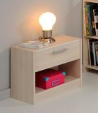 Parisot Kinder- und Jugendzimmer Charly11 in Akazie und wei Set 4-teilig mit Bett, Regal, Nachttisch und Schreibtisch