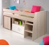 Parisot Hochbett Charly4 in Akazie und wei Kinder- und Jugendzimmer Bett mit Schreibtisch
