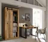 Stauraumschrank Stove in Used Wood hell und anthrazit Regalschrank 93 x 201 cm Mehrzweckschrank