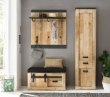 Stauraumschrank Stove in Used Wood hell und anthrazit Mehrzweckschrank 51 x 201 cm