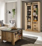 Couchtisch Stove in Used Wood hell und anthrazit Beistelltisch 93 x 60 cm