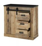 Kommode Stove in Used Wood hell und anthrazit Wohn- und Esszimmer Sideboard 93 x 91 cm