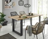 Esstisch Stove in Used Wood hell und anthrazit Kchentisch 180 x 80 cm