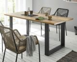 Esszimmer Set Stove in Used Wood hell und anthrazit Speisezimmer 3-teilig mit Buffetschrank, Esstisch und Sideboard